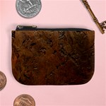 Brown Tooled Leather Mini Coin Purse