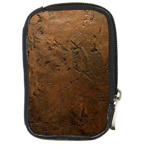 Brown Tooled Leather Compact Camera Leather Case from ArtsNow.com Front