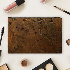 Brown Tooled Leather Cosmetic Bag (Large) from ArtsNow.com Back