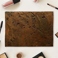 Brown Tooled Leather Cosmetic Bag (XL) from ArtsNow.com Front