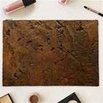 Brown Tooled Leather Cosmetic Bag (XXL)