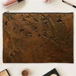 Brown Tooled Leather Cosmetic Bag (XXXL)