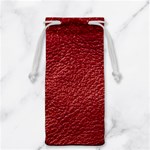 Red Stitched Leather Texture Jewelry Bag