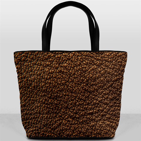 Rough Brown Leather Bucket Bag from ArtsNow.com Front