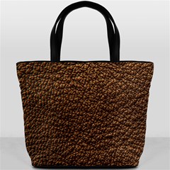 Rough Brown Leather Bucket Bag from ArtsNow.com Front