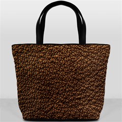 Rough Brown Leather Bucket Bag from ArtsNow.com Back