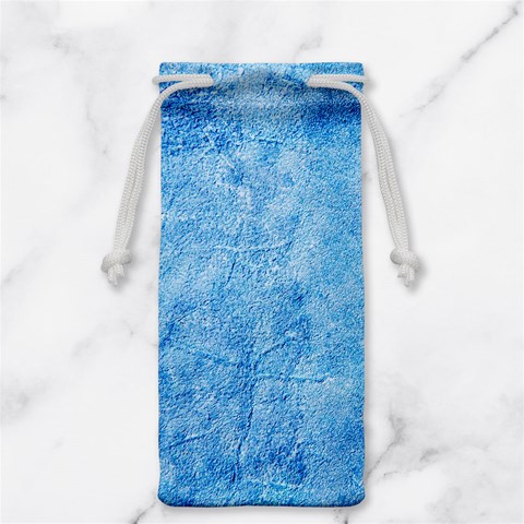Grunge Blue Soft Leather Texture Jewelry Bag from ArtsNow.com Front