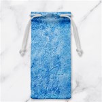 Grunge Blue Soft Leather Texture Jewelry Bag