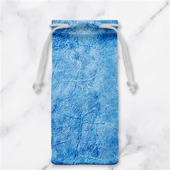 Grunge Blue Soft Leather Texture Jewelry Bag from ArtsNow.com Back