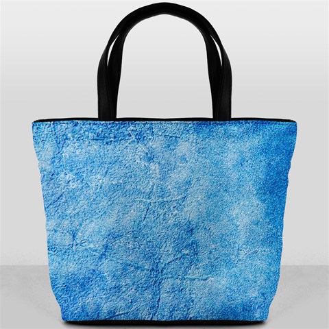 Grunge Blue Soft Leather Texture Bucket Bag from ArtsNow.com Front
