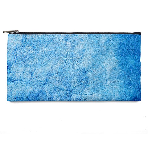 Grunge Blue Soft Leather Texture Pencil Case from ArtsNow.com Front
