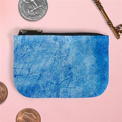 Grunge Blue Soft Leather Texture Mini Coin Purse from ArtsNow.com Front