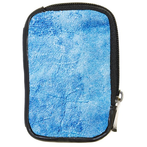Grunge Blue Soft Leather Texture Compact Camera Leather Case from ArtsNow.com Front