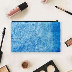 Grunge Blue Soft Leather Texture Cosmetic Bag (Medium) from ArtsNow.com Back