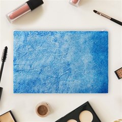 Grunge Blue Soft Leather Texture Cosmetic Bag (Large) from ArtsNow.com Back