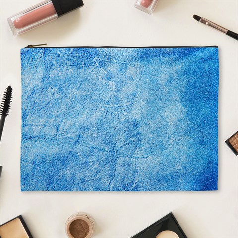 Grunge Blue Soft Leather Texture Cosmetic Bag (XL) from ArtsNow.com Front