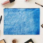 Grunge Blue Soft Leather Texture Cosmetic Bag (XL)