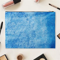 Grunge Blue Soft Leather Texture Cosmetic Bag (XL) from ArtsNow.com Back