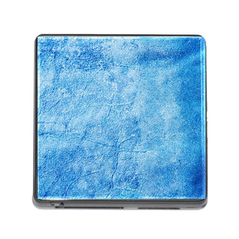 Grunge Blue Soft Leather Texture Memory Card Reader with Storage (Square) from ArtsNow.com Front