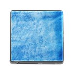 Grunge Blue Soft Leather Texture Memory Card Reader with Storage (Square)