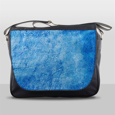 Grunge Blue Soft Leather Texture Messenger Bag from ArtsNow.com Front