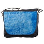 Grunge Blue Soft Leather Texture Messenger Bag