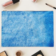 Grunge Blue Soft Leather Texture Cosmetic Bag (XXL) from ArtsNow.com Front