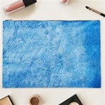 Grunge Blue Soft Leather Texture Cosmetic Bag (XXL)