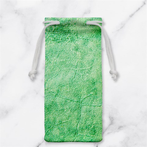 Green Grunge Soft Leather Texture Jewelry Bag from ArtsNow.com Front