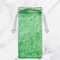 Green Grunge Soft Leather Texture Jewelry Bag from ArtsNow.com Back