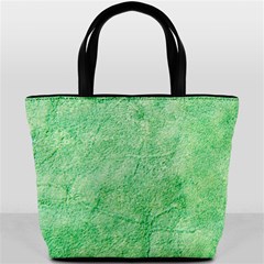 Green Grunge Soft Leather Texture Bucket Bag from ArtsNow.com Front