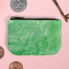 Green Grunge Soft Leather Texture Mini Coin Purse from ArtsNow.com Front