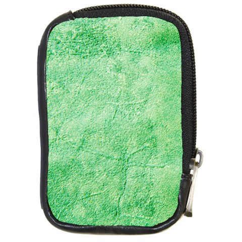 Green Grunge Soft Leather Texture Compact Camera Leather Case from ArtsNow.com Front