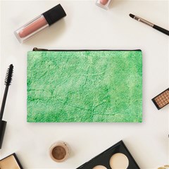 Green Grunge Soft Leather Texture Cosmetic Bag (Medium) from ArtsNow.com Front
