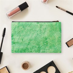 Green Grunge Soft Leather Texture Cosmetic Bag (Medium) from ArtsNow.com Back