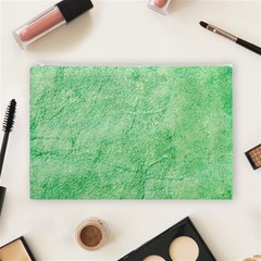 Green Grunge Soft Leather Texture Cosmetic Bag (Large) from ArtsNow.com Front