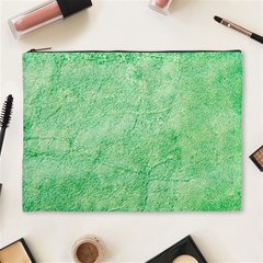 Green Grunge Soft Leather Texture Cosmetic Bag (XL) from ArtsNow.com Front
