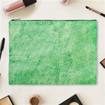 Green Grunge Soft Leather Texture Cosmetic Bag (XL)