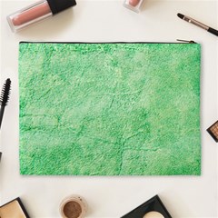 Green Grunge Soft Leather Texture Cosmetic Bag (XL) from ArtsNow.com Back