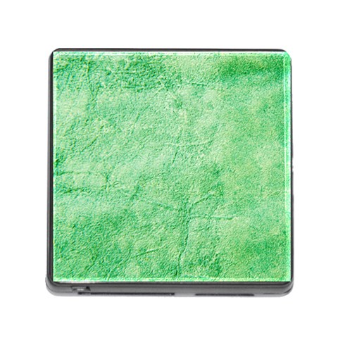 Green Grunge Soft Leather Texture Memory Card Reader with Storage (Square) from ArtsNow.com Front