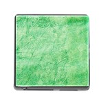 Green Grunge Soft Leather Texture Memory Card Reader with Storage (Square)