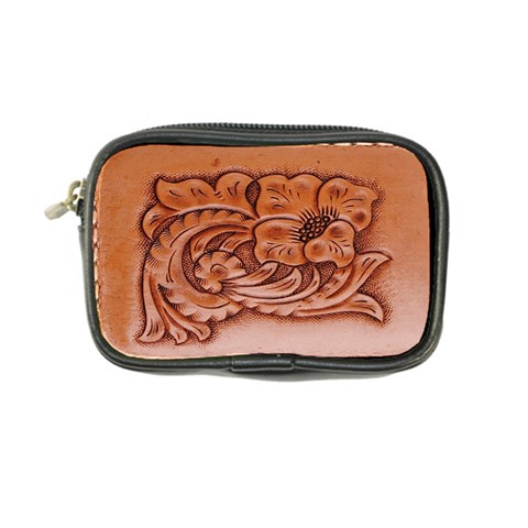 Floral Tooled Leather Coin Purse from ArtsNow.com Front
