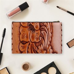 Floral Tooled Leather Cosmetic Bag (Medium) from ArtsNow.com Back