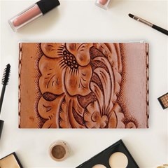 Floral Tooled Leather Cosmetic Bag (Large) from ArtsNow.com Back