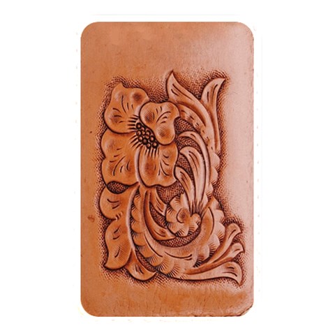 Floral Tooled Leather Memory Card Reader (Rectangular) from ArtsNow.com Front