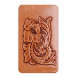 Floral Tooled Leather Memory Card Reader (Rectangular)