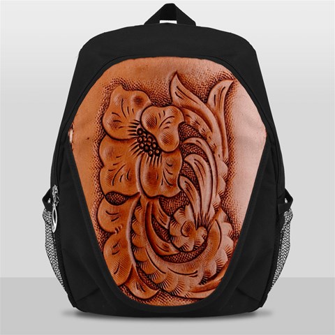 Floral Tooled Leather Backpack Bag from ArtsNow.com Front