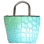 Leather Teal Green Bucket Bag