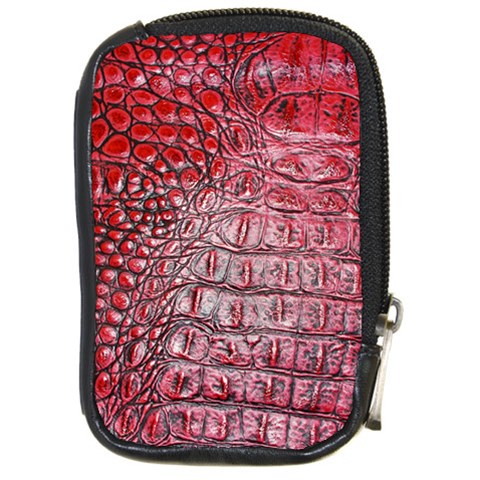 Ll Alligator Red Compact Camera Leather Case from ArtsNow.com Front