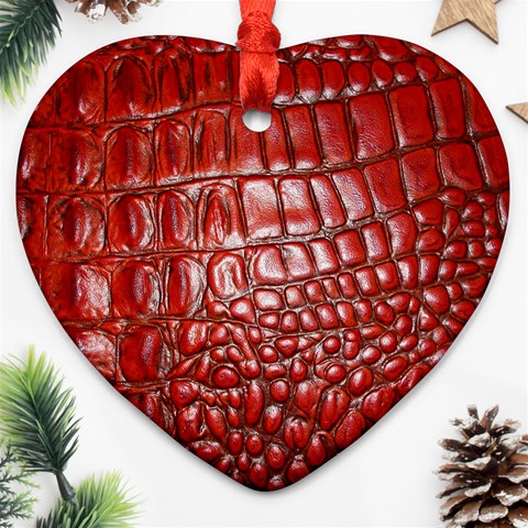 Ll Alligator Natural Color Heart Ornament (Two Sides) from ArtsNow.com Front